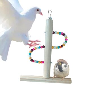 Hanging toy with perch and spiral bead